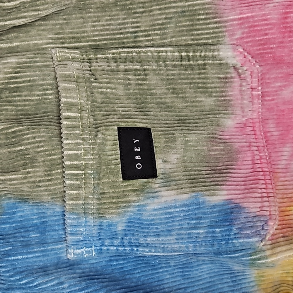 Obey Splash Corduroy Pants Multicolor Pink Blue Yellow Green - Picture 4 of 10